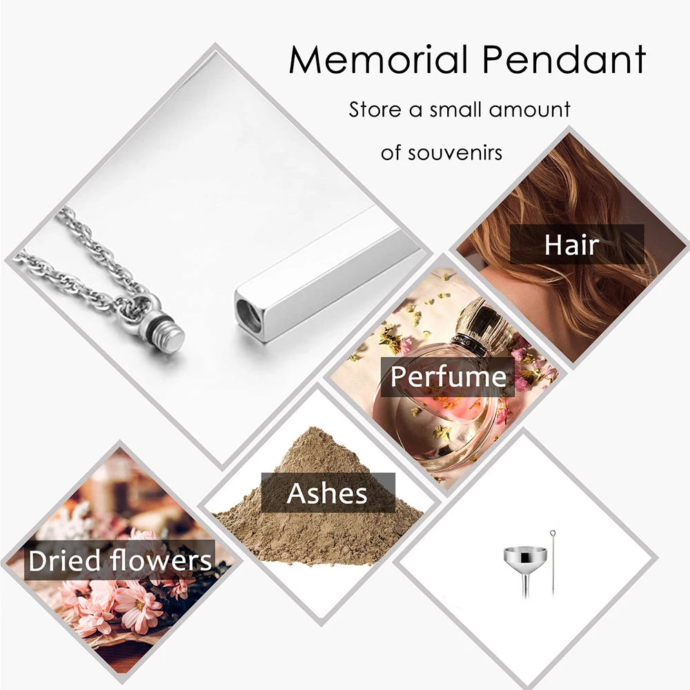 Stainless Steel Memorial Urn Necklace for Ashes