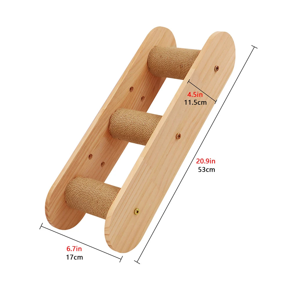 Wall-Mounted Cat Shelves Set with Hammock, Bridge, House & Scratching Post