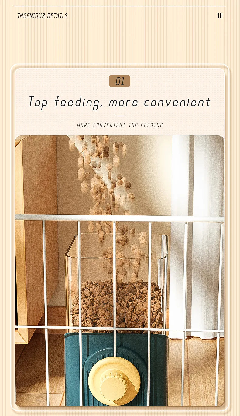 Automatic Hanging Pet Feeder with Water Bottle & Food Dispenser