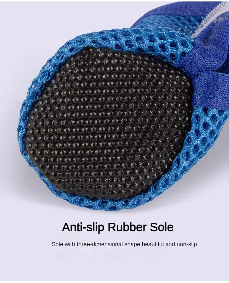 4pcs Non-Slip Breathable Dog Shoes for Small & Medium Pets