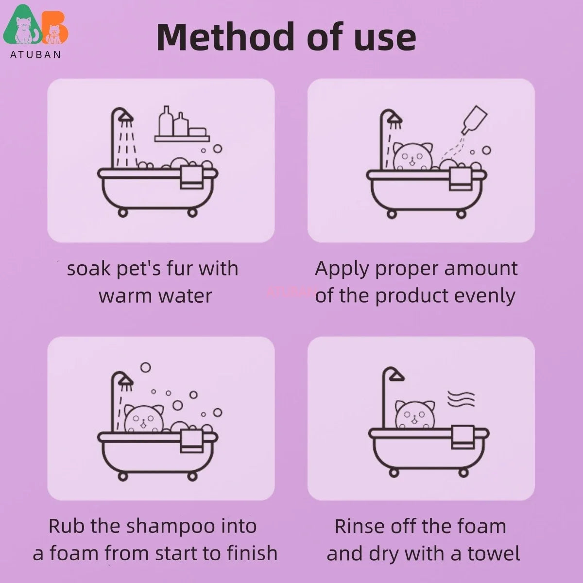 ATUBAN Hypoallergenic Dog Shampoo & Conditioner