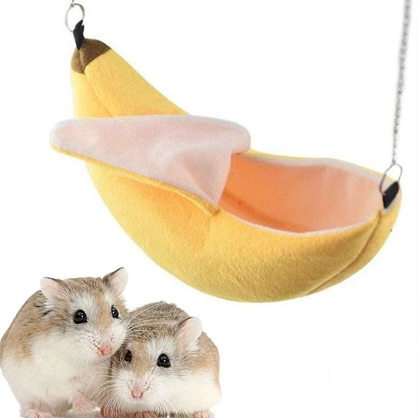 Banana-Shaped Hammock Bed for Hamsters, Sugar Gliders, Small Birds & Small Pets