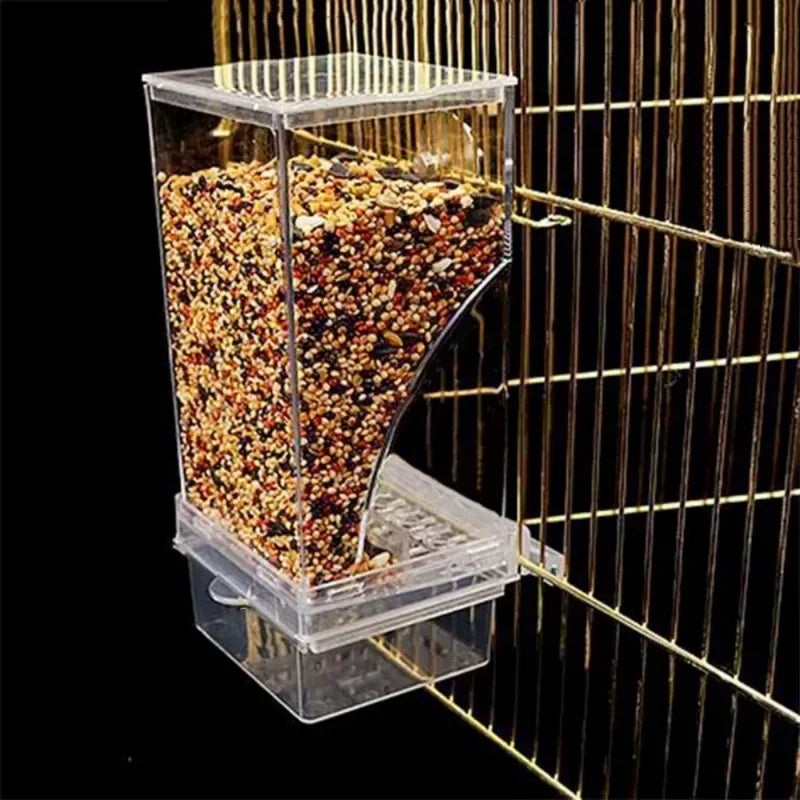 Large Capacity Splash-Proof Automatic Bird Feeder for Small Parrots