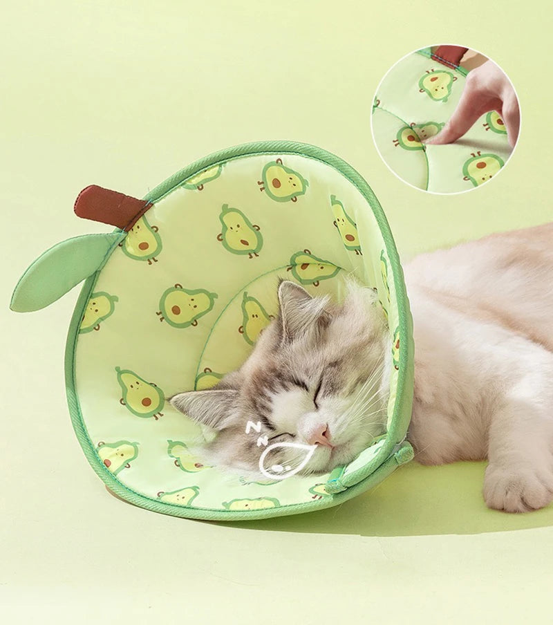 Pet Elizabethan Recovery Collar, Lick & Bite Protection Headgear for Cats and Small Dogs