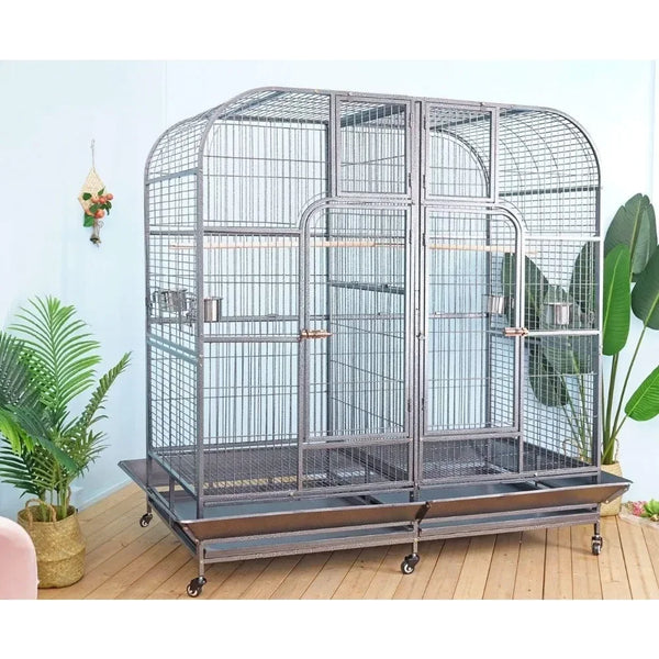 Double Bird Cage with Center Divider