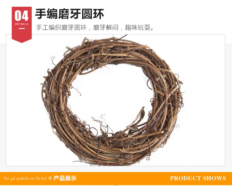 Wooden Toy Set for Hamsters, Rabbits, Guinea Pigs, and Small Pets