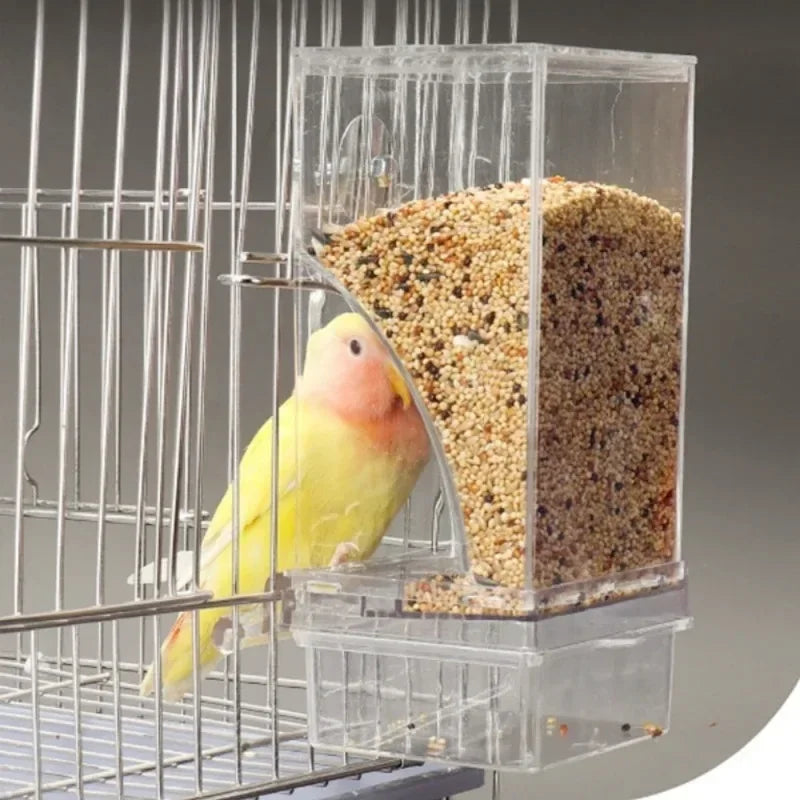 Large Capacity Splash-Proof Automatic Bird Feeder for Small Parrots