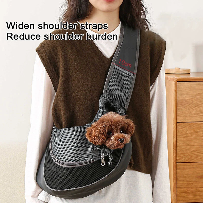 Pet Carrier Sling Bag, Mesh Travel Shoulder Tote for Small Dogs & Cats