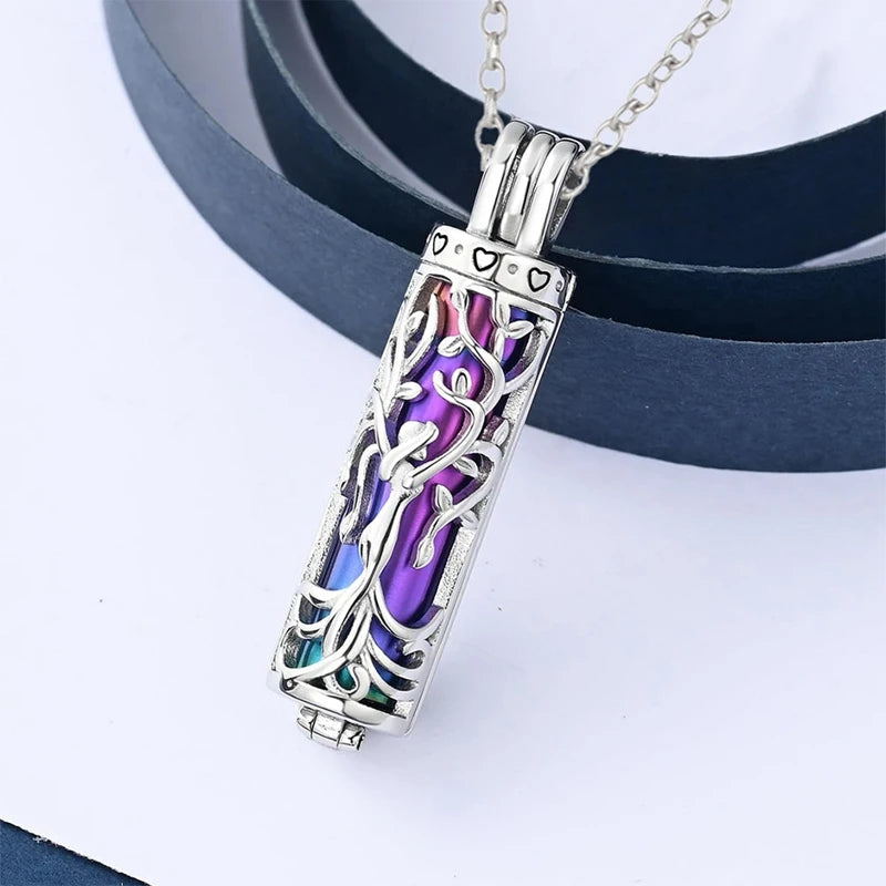 Tree of Life Cylinder Urn Necklace – Memorial Ashes Keepsake Jewelry