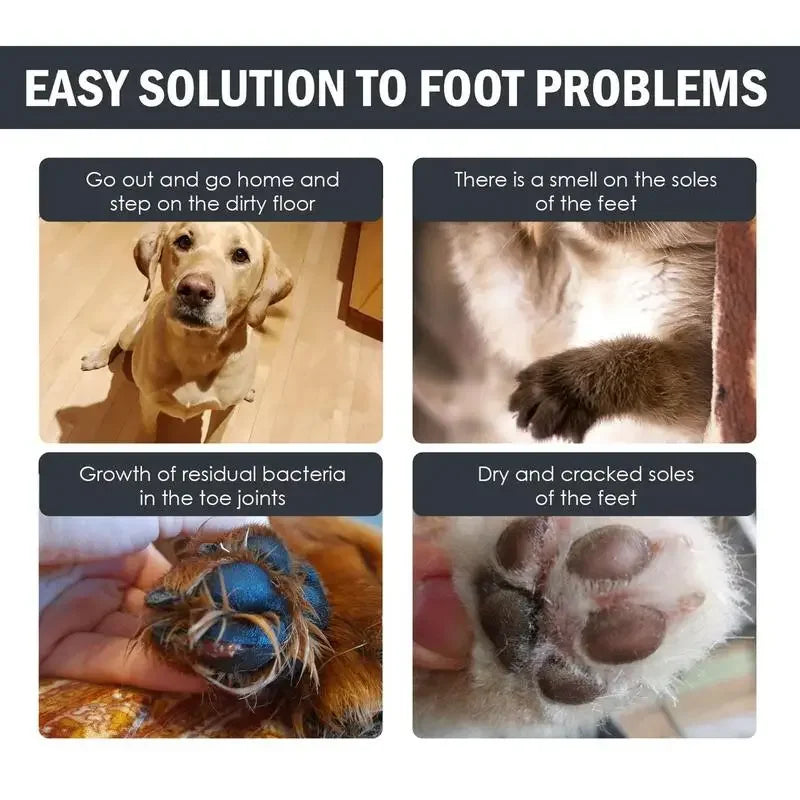 Pet Paw Cleaner Foam – Waterless Dog & Cat Paw Shampoo with Brush