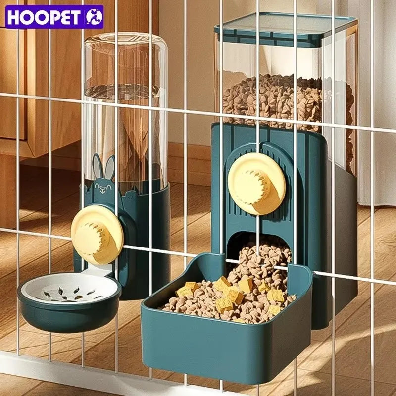 Automatic Hanging Pet Feeder with Water Bottle & Food Dispenser