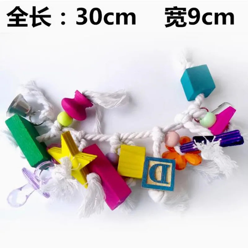 Color Wood Rope Bird Cage Accessory