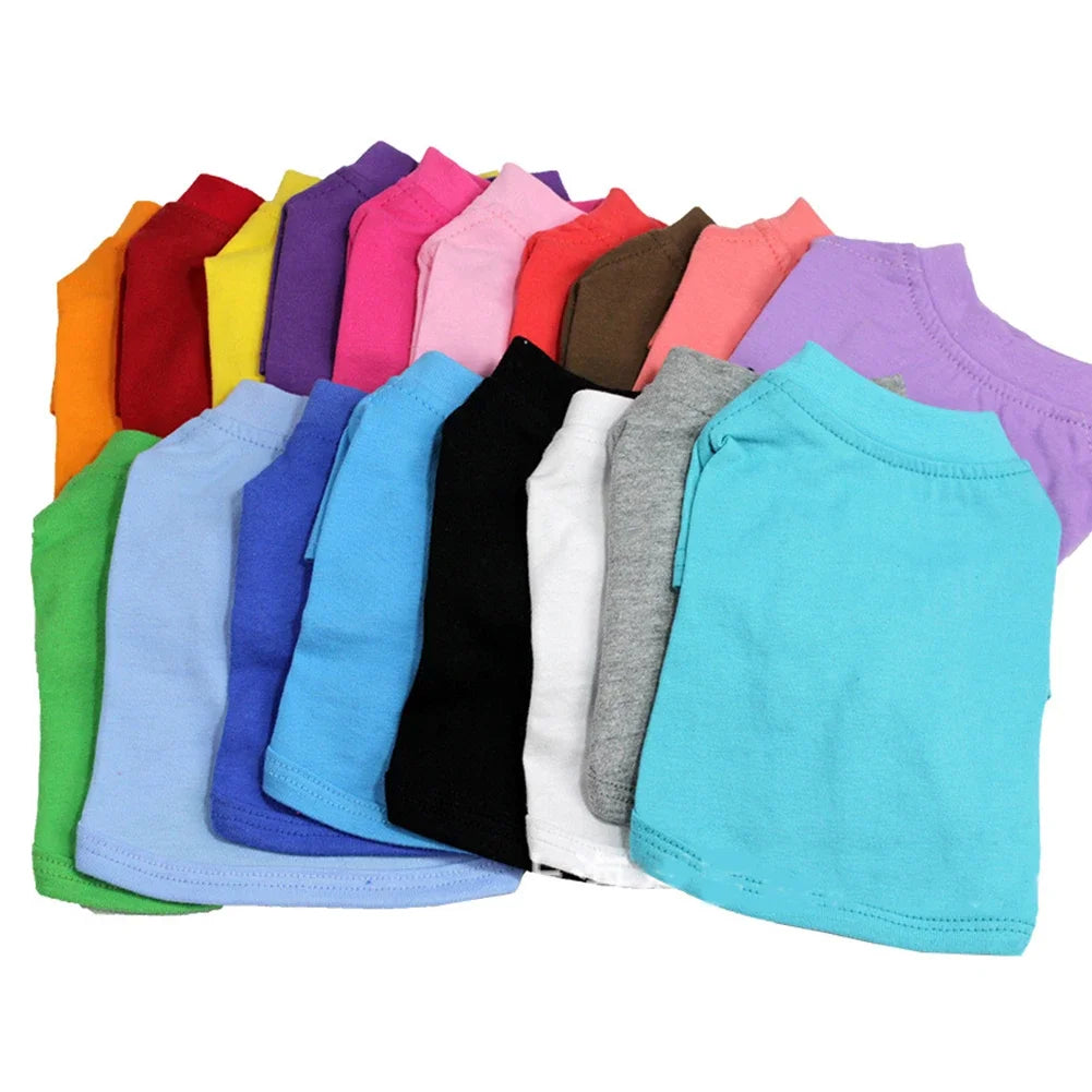 Solid Color Summer Dog T-Shirt Vest, Breathable Cotton for Dachshunds