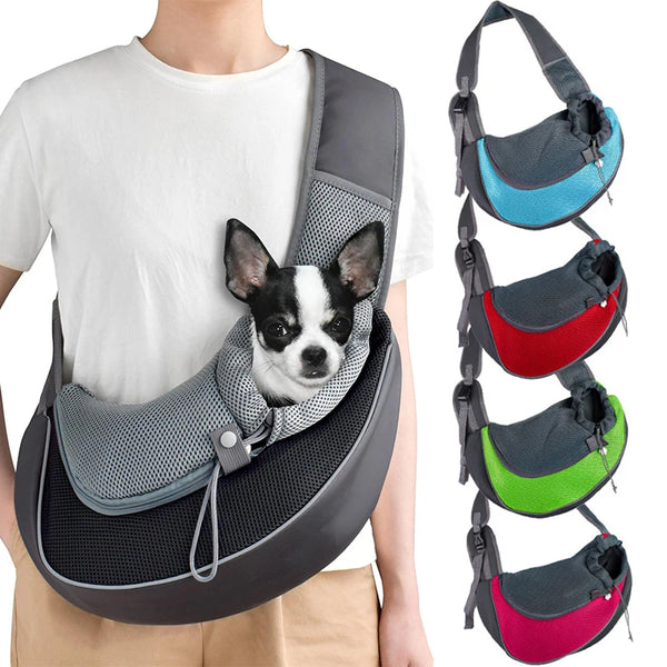 Pet Carrier Sling Bag, Mesh Travel Shoulder Tote for Small Dogs & Cats