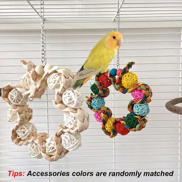 Rattan Ball Bird Swing Toy