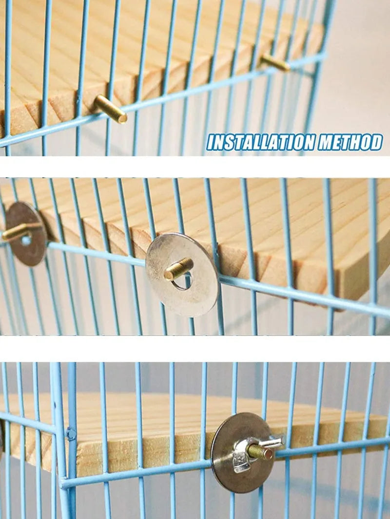 Fan-Shaped Wooden Perch Stand for Birds & Small Pets