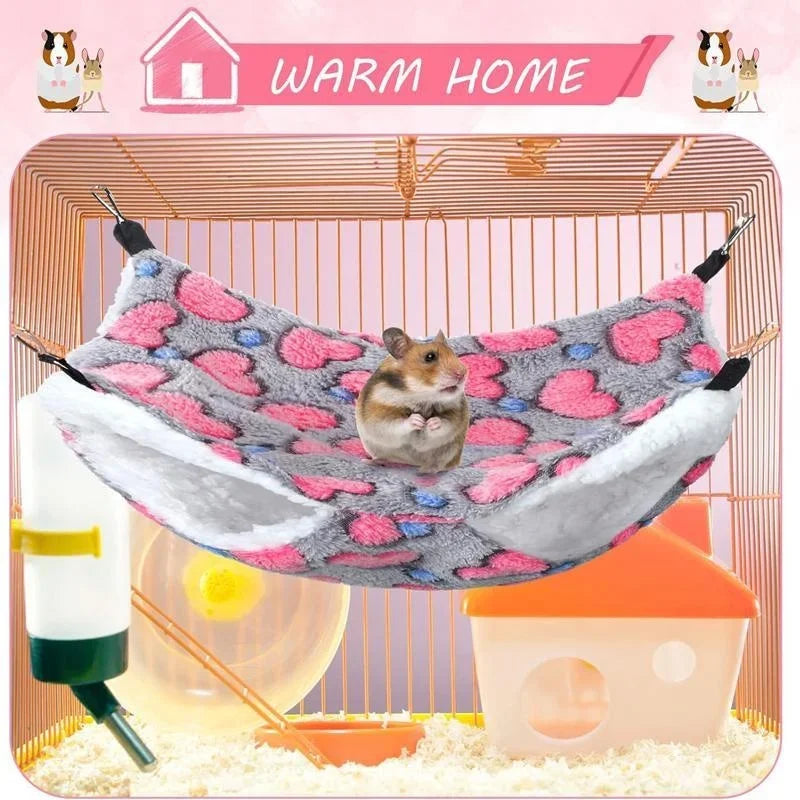 Double-Layer Fleece Hanging Hammock for Guinea Pigs & Small Pets