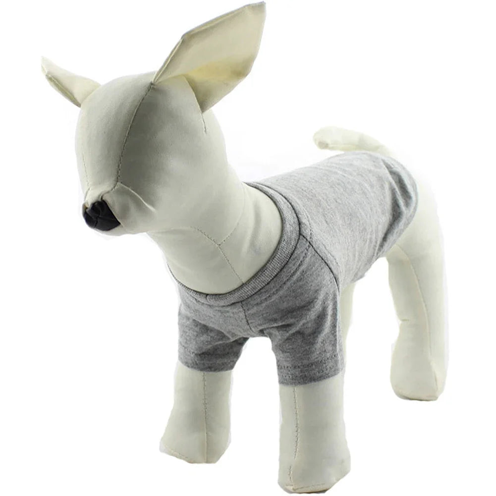 Solid Color Summer Dog T-Shirt Vest, Breathable Cotton for Dachshunds