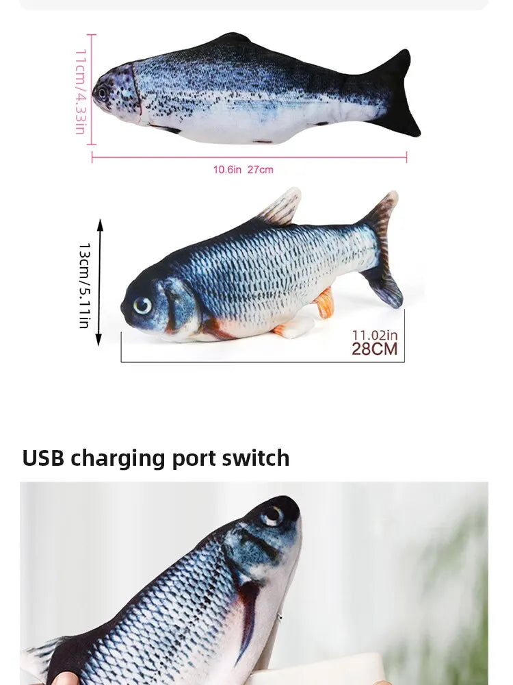 USB Rechargeable Floppy Fish Pet Toy