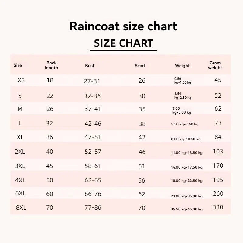 Transparent Pet Dog Raincoat Waterproof Hooded PVC Jacket for Small Dogs