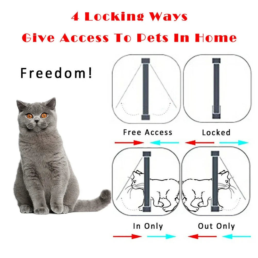 Pet Flap Door with 4-Way Security Lock