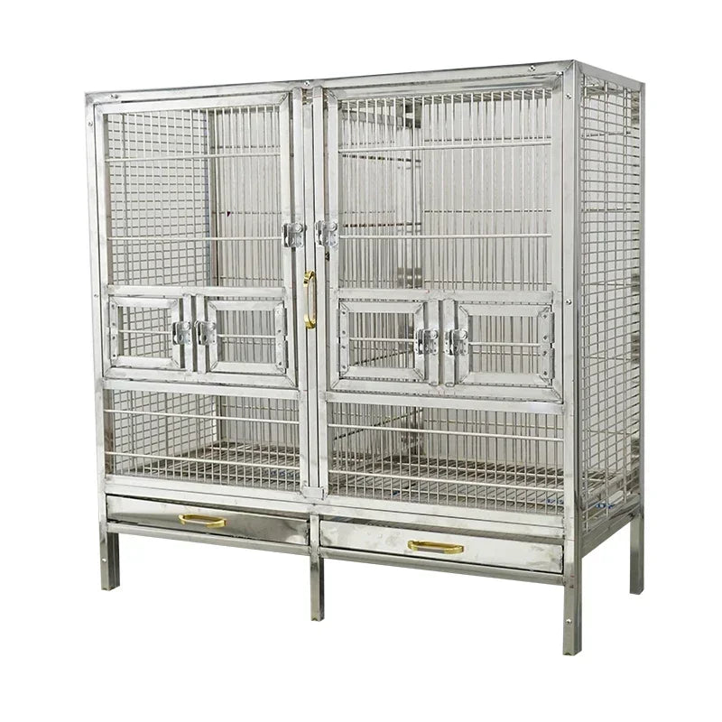 Luxury Stainless Steel Double Bird Cage