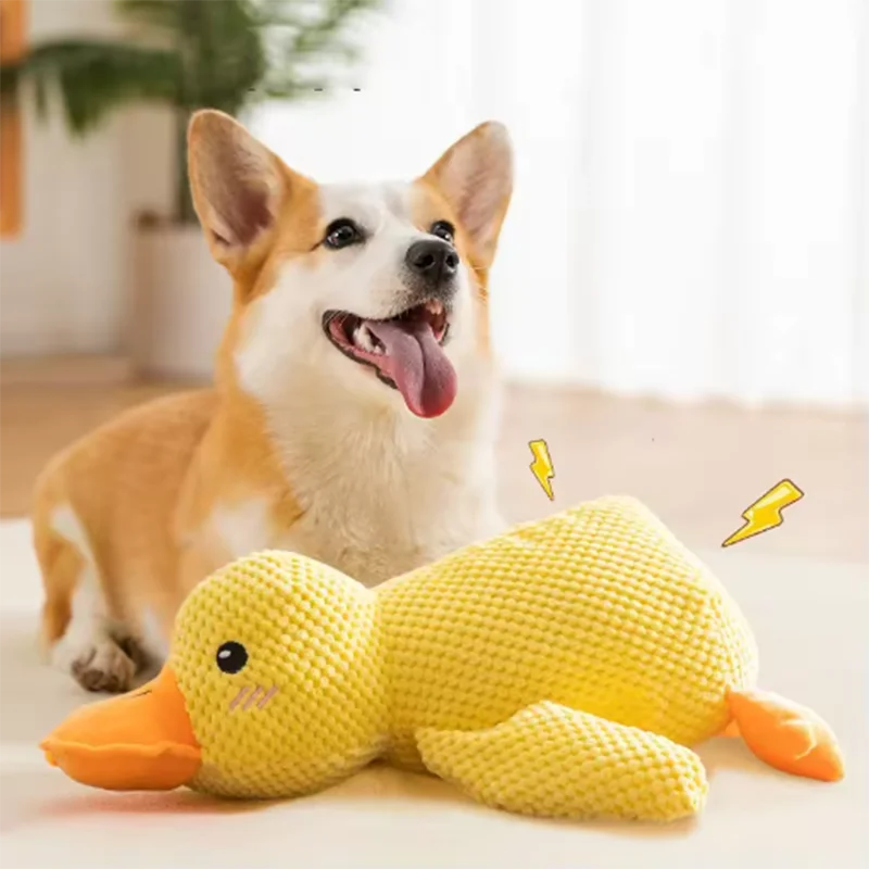 Stomping Duck Plush Dog Toy – Bite-Resistant, Teeth Cleaning Toy for Large Dogs & Puppies
