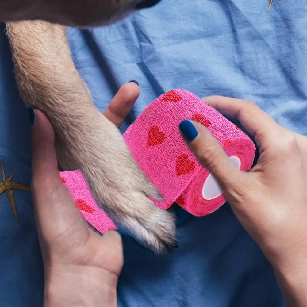 Pet Self-Adherent Elastic Bandage — Breathable, Non-Woven Wrap for Dogs & Cats