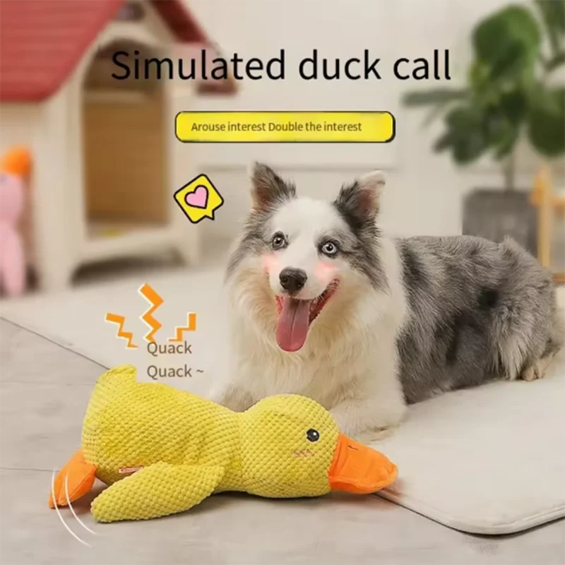 Stomping Duck Plush Dog Toy – Bite-Resistant, Teeth Cleaning Toy for Large Dogs & Puppies