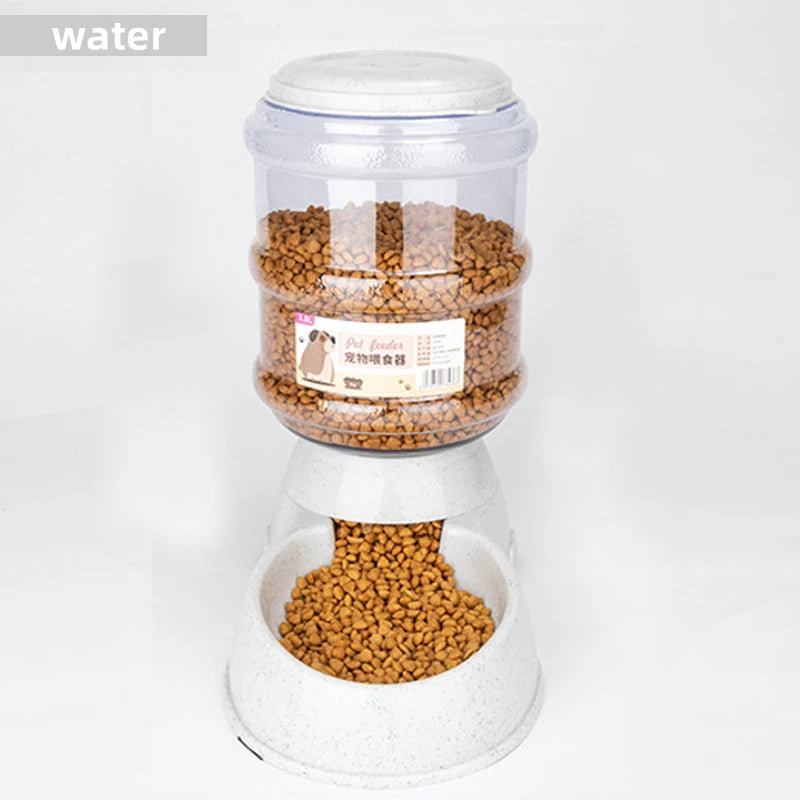 Large-Capacity Pet Feeder Bowl with Automatic Water Dispenser