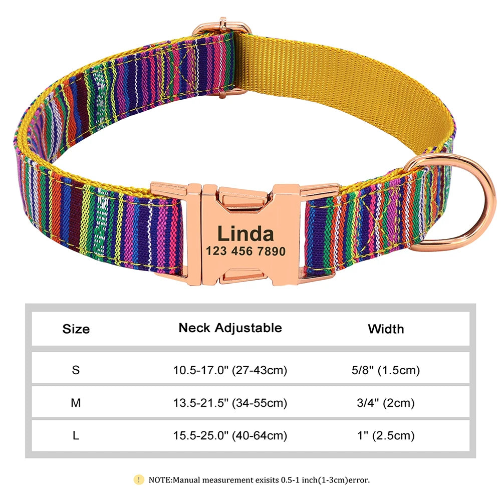 Personalized Nylon Dog Collar with Free Engraved ID Tag