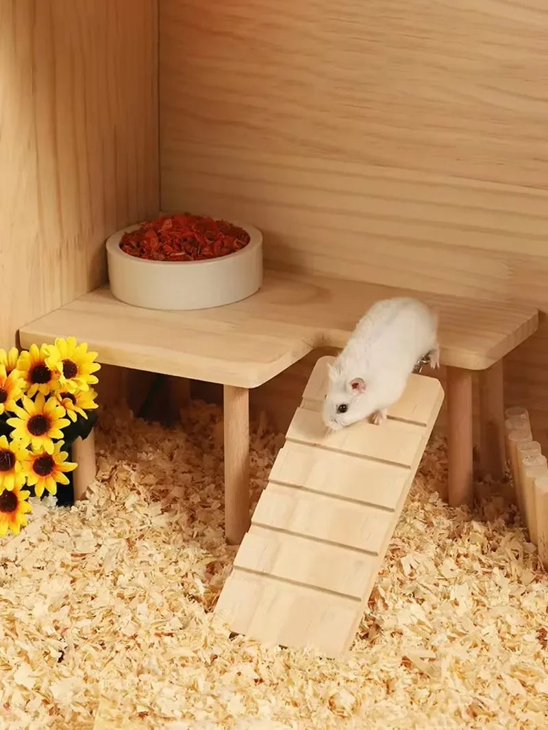 Hamster Wooden Ladder & Climbing Playground for Small Pets