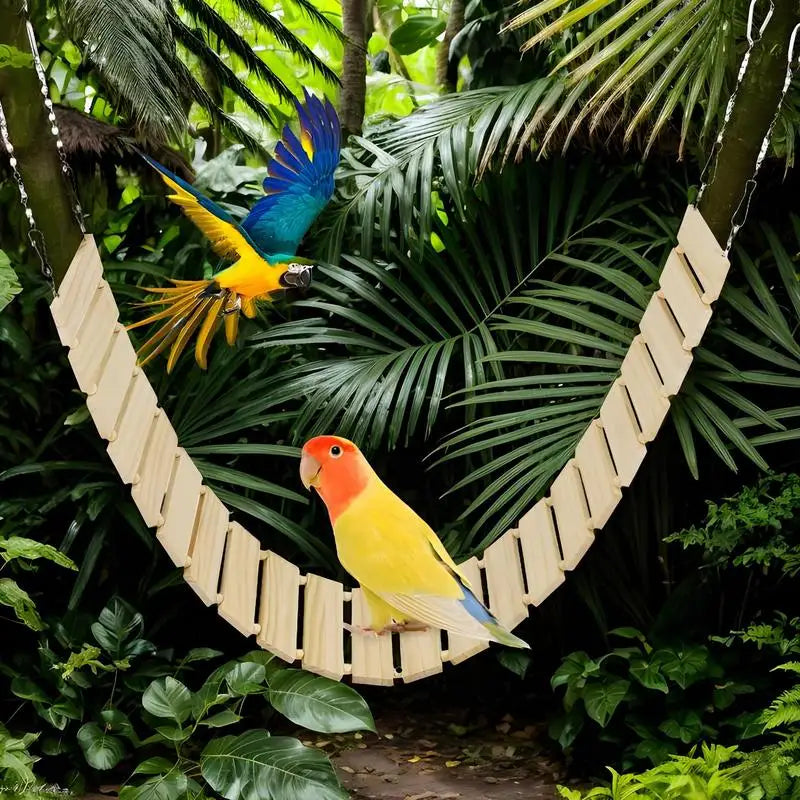 Weatherproof Wooden Chicken Swing & Bird Stand