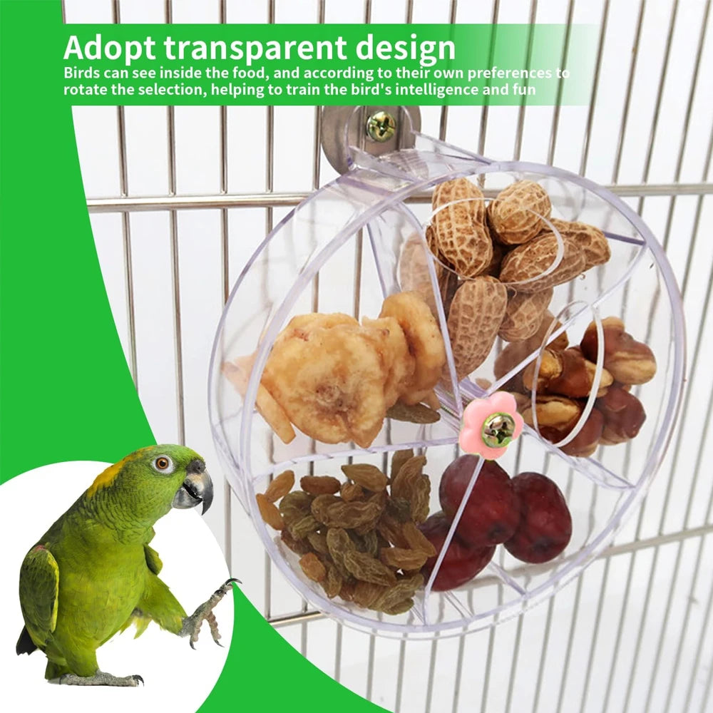 Acrylic Rotating Parrot Treat Dispenser
