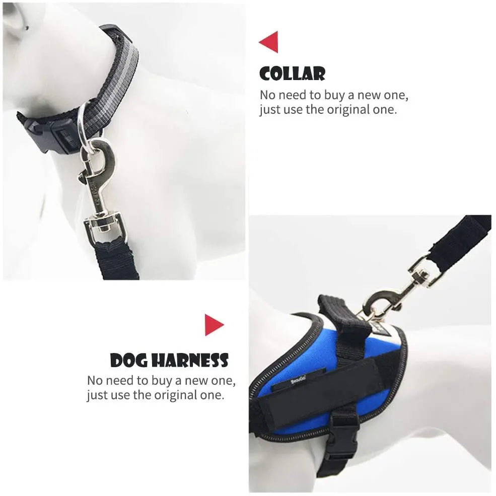 Adjustable Pet Car Seat Belt, Safety Harness Lead Clip for Dogs & Cats