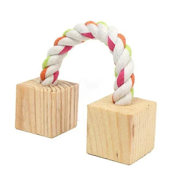 Natural Wooden Rabbit Roller & Chew Toys for Small Pets
