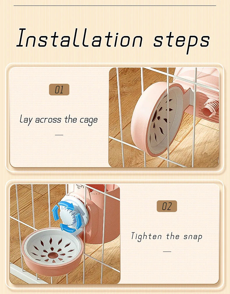 Automatic Hanging Pet Feeder with Water Bottle & Food Dispenser