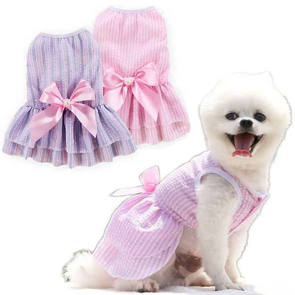 Summer Princess Dog Dress, Tutu Skirt Outfit for Small Dogs, Puppies & Cats