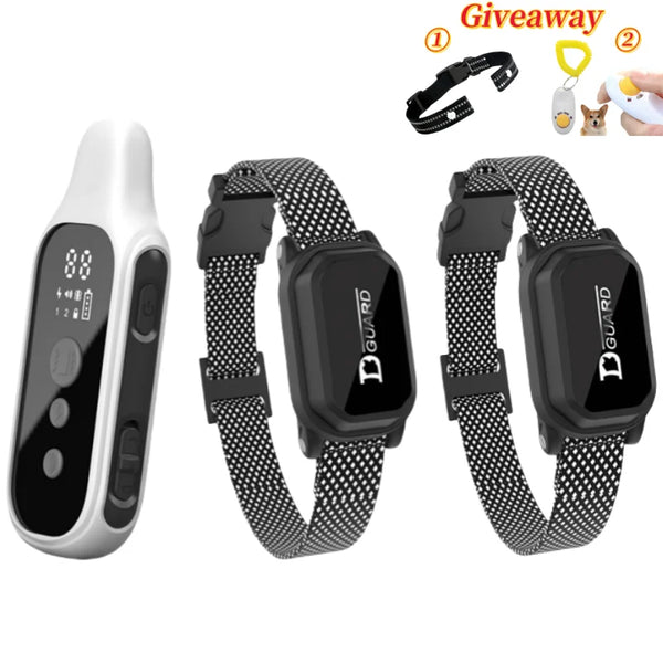 800m Waterproof Rechargeable Dog Training Collar with LCD Remote, Shock, Vibration & Sound Modes