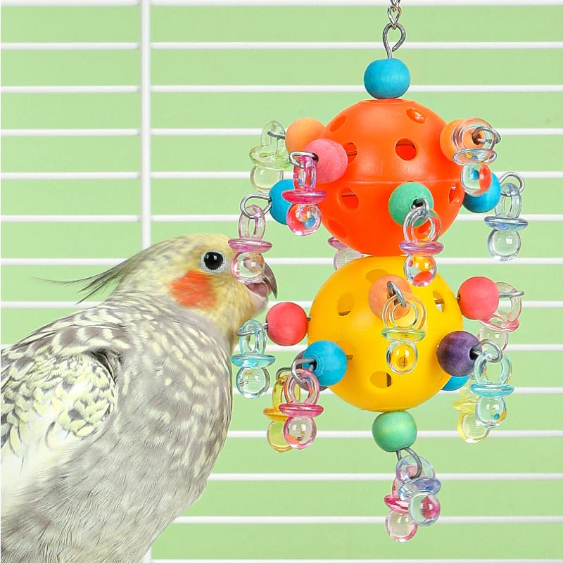 Hanging Bead Foraging Cage Decor
