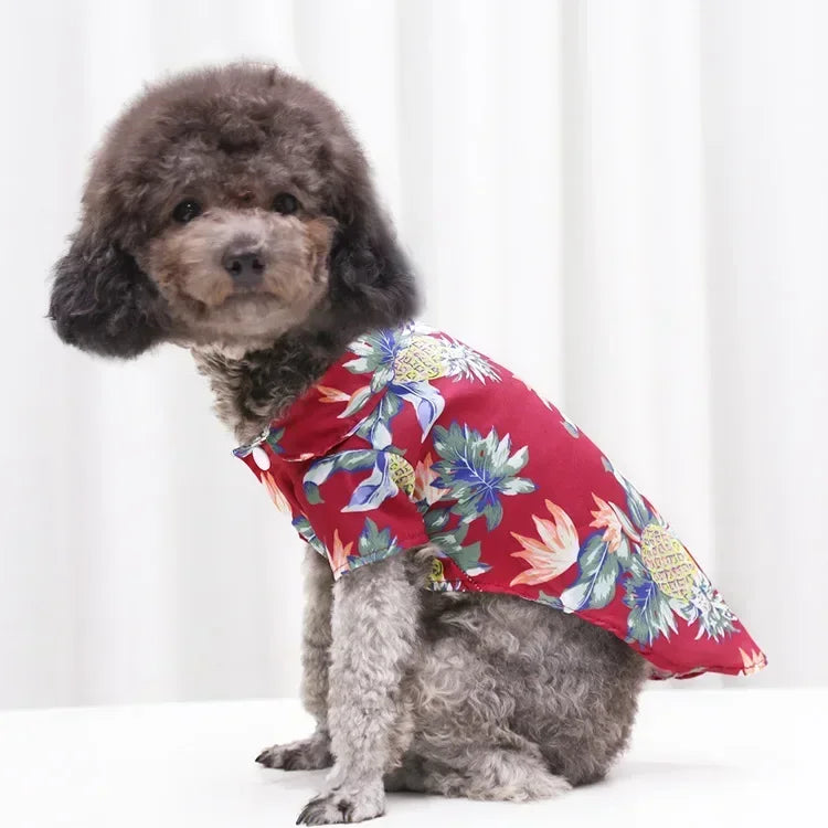 Hawaiian Style Summer Dog Shirt, Beachwear for Small & Medium Dogs, Puppies, and Cats