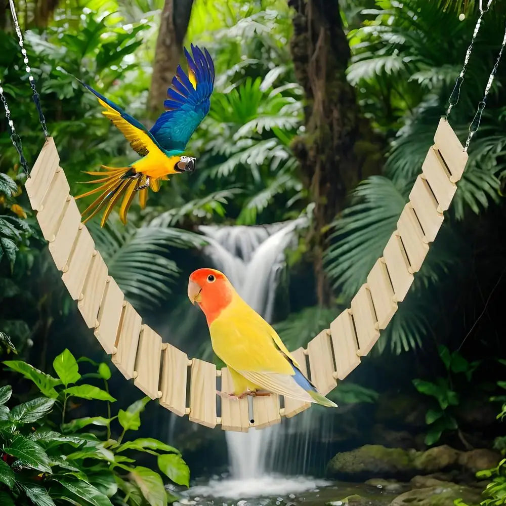 Weatherproof Wooden Chicken Swing & Bird Stand