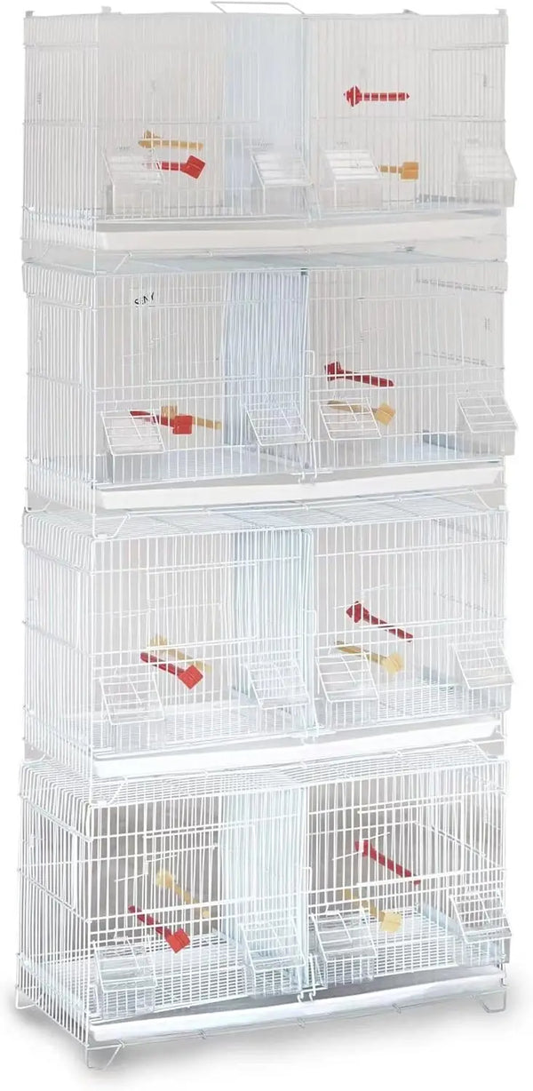 Set of 4 Stackable Breeding Bird Cage for Canary, Finch, and Small Birds
