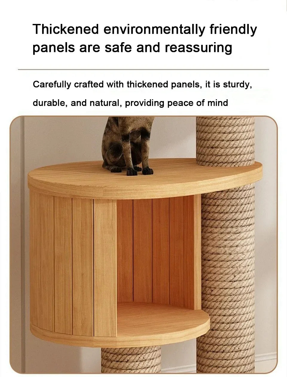 Solid Wooden Multilayer Cat Tree Tower & Climbing Frame