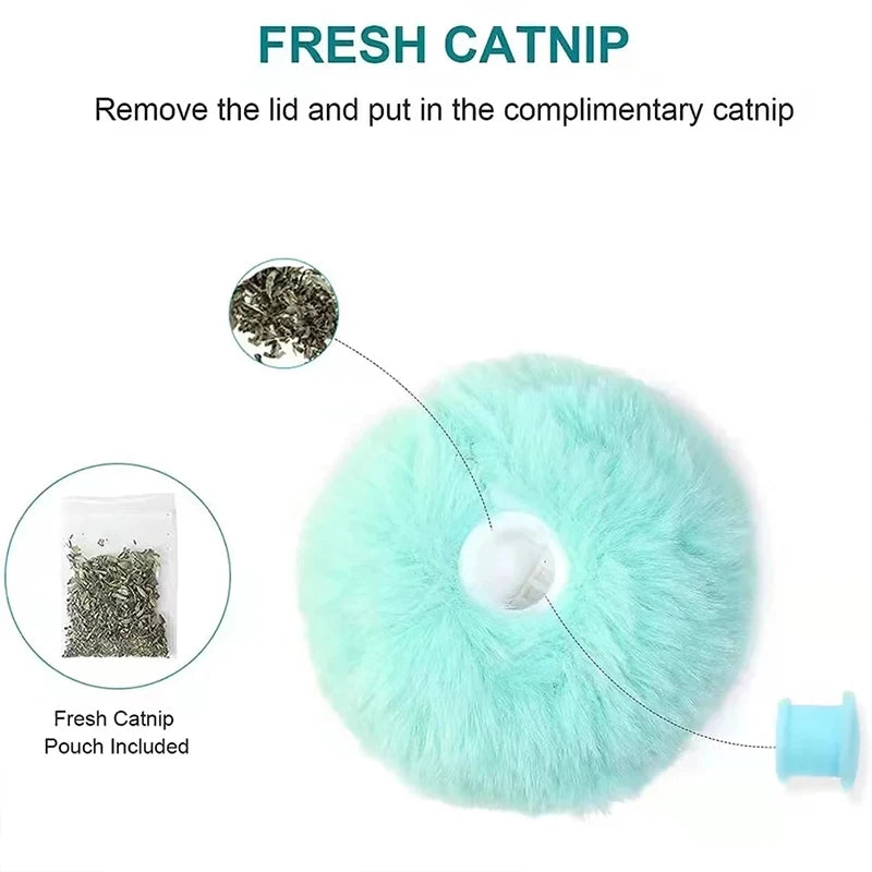 Interactive Smart Plush Cat Toy Ball – Electric Catnip Squeak Toy for Kittens