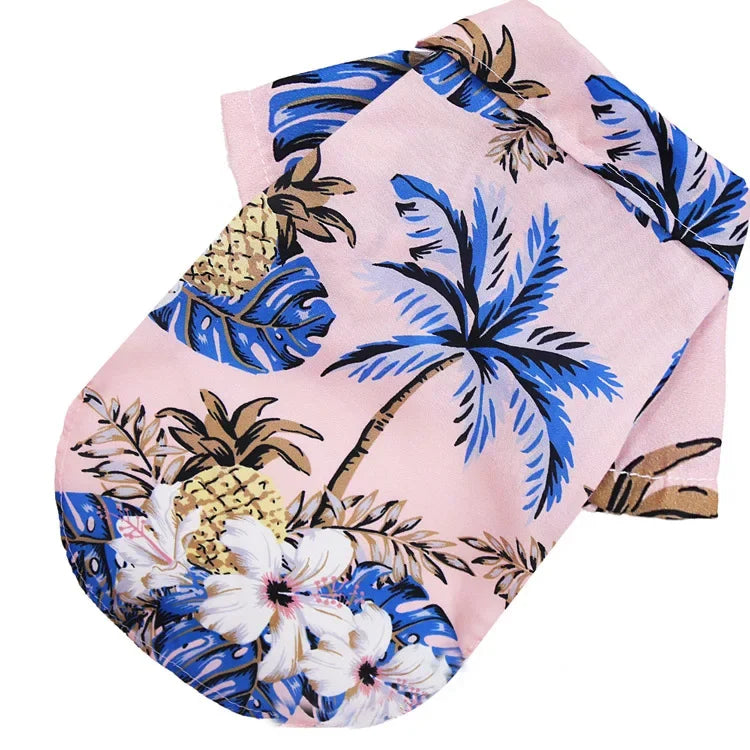 Hawaiian Style Summer Dog Shirt, Beachwear for Small & Medium Dogs, Puppies, and Cats