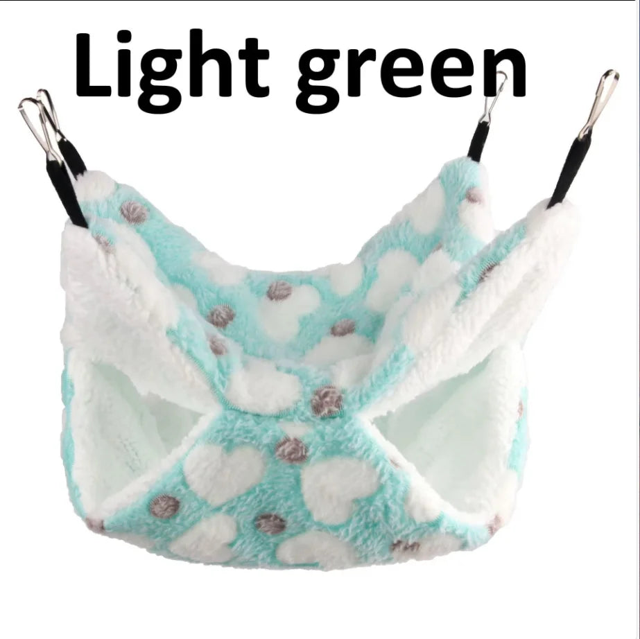 Double-Layer Fleece Hanging Hammock for Guinea Pigs & Small Pets