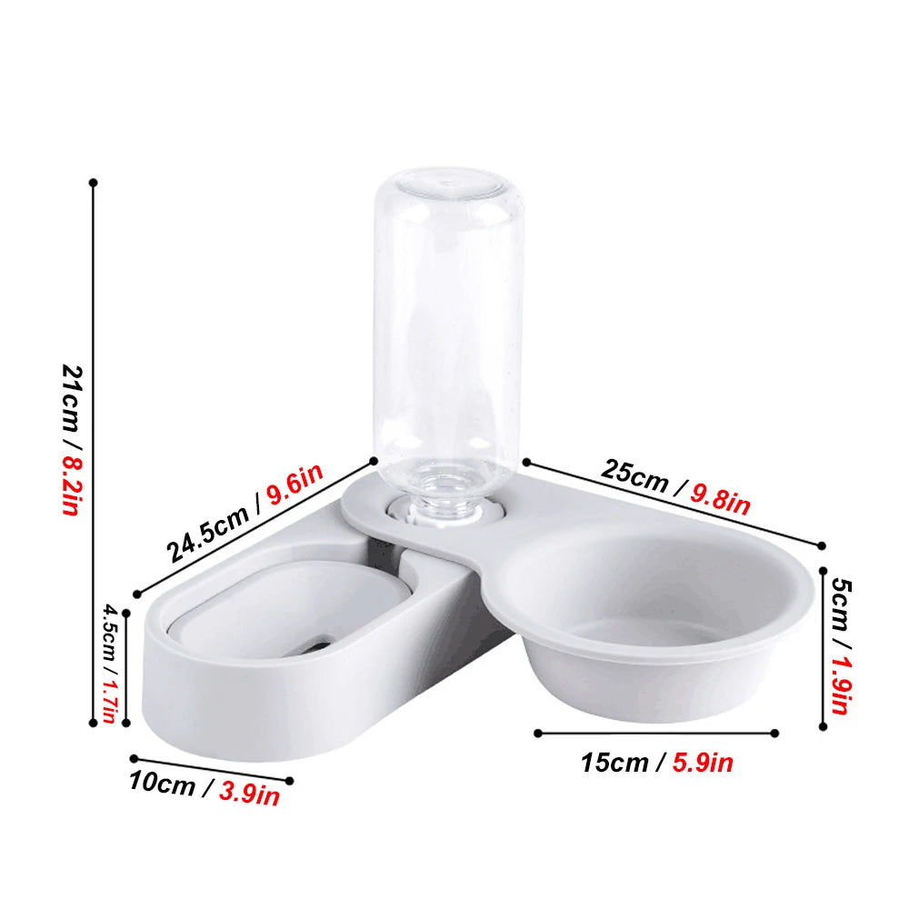 All-in-One Raised Food Bowl & Water Dispenser for Small Pets