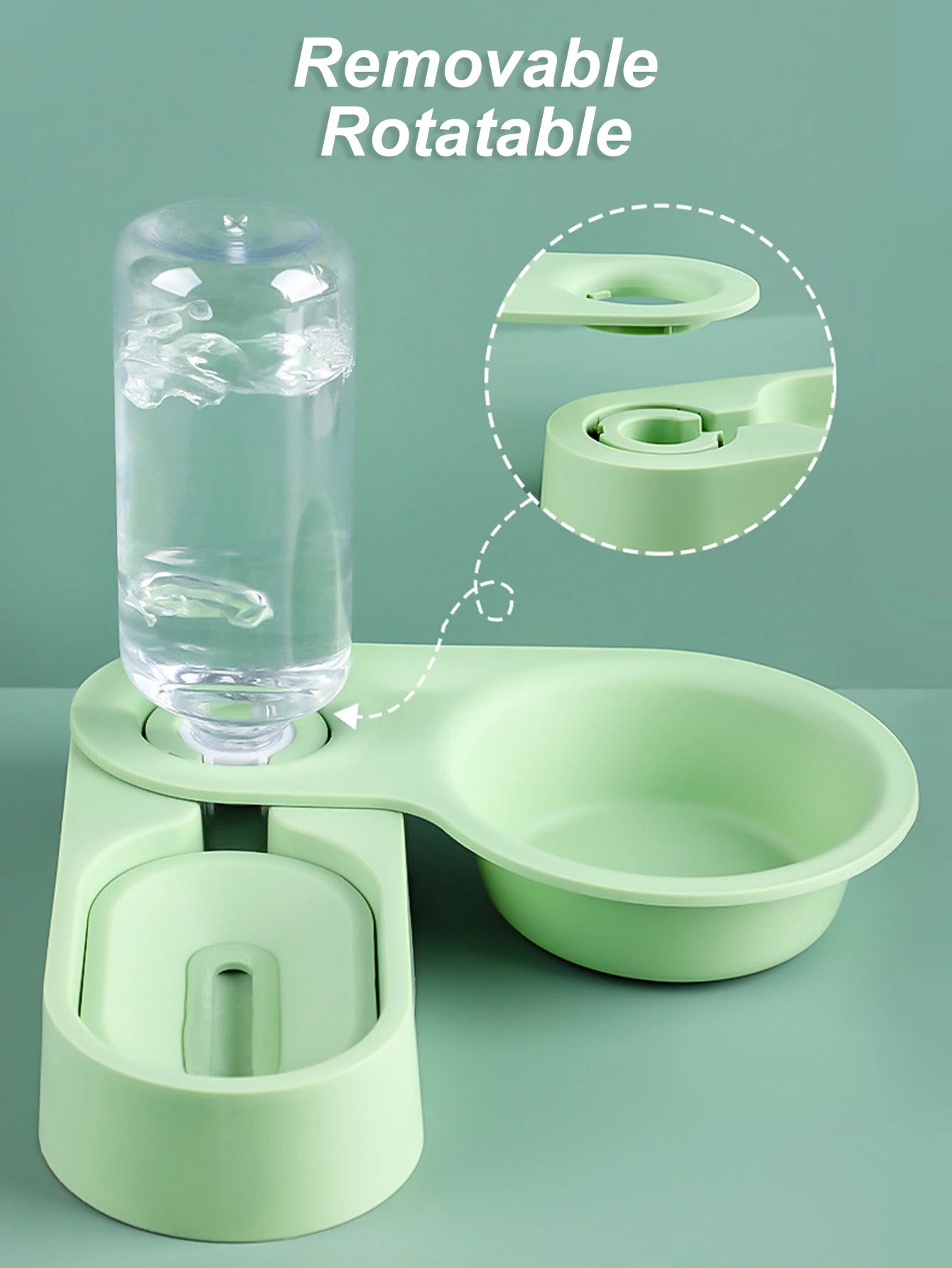 All-in-One Raised Food Bowl & Water Dispenser for Small Pets