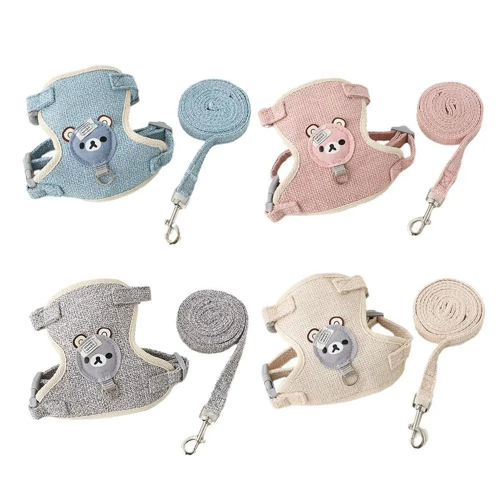 Small Pet Vest Harness & Leash Set for Dogs, Cats & Bunnies